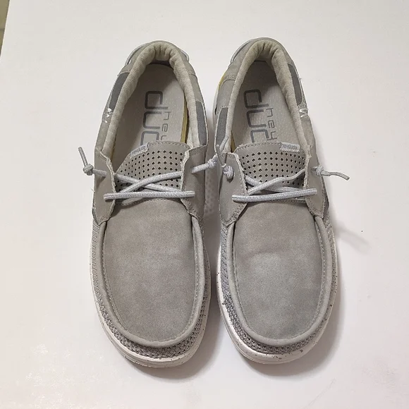 Hey Dude Welsh Grip Shoe Men's Light Gray Size 10 - Picture 1 of 8